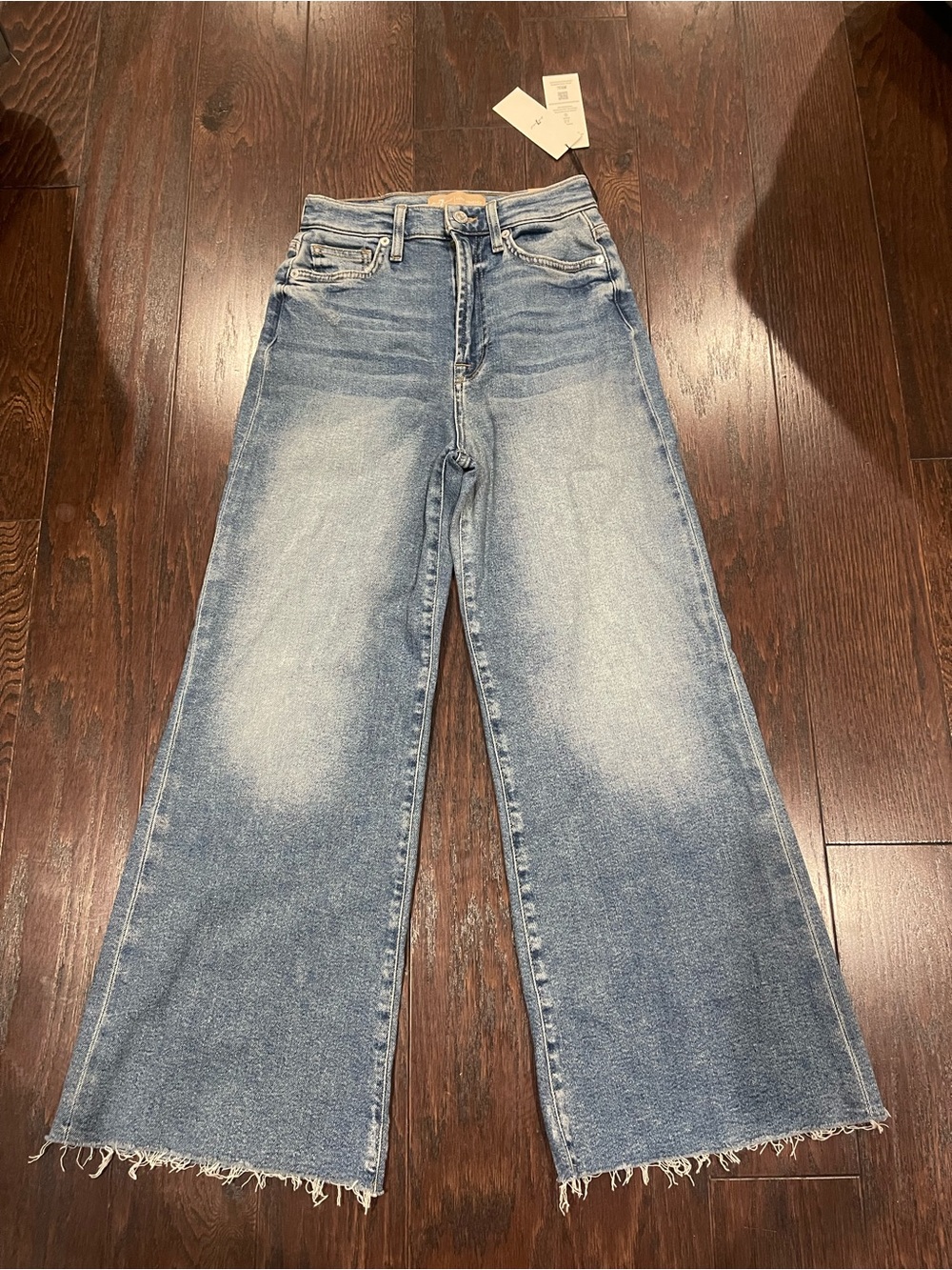 7 For All Mankind Luxe Vintage High Rise Wide-Leg Jean Raw Hem Size 27 NEW